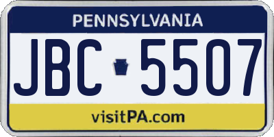 PA license plate JBC5507