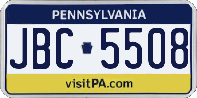 PA license plate JBC5508