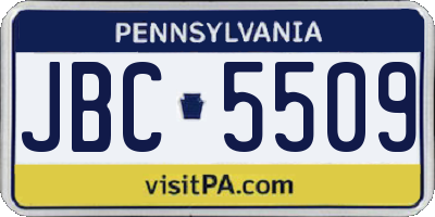 PA license plate JBC5509