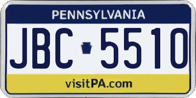 PA license plate JBC5510