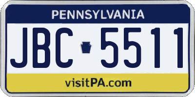 PA license plate JBC5511