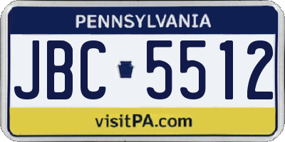 PA license plate JBC5512