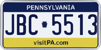 PA license plate JBC5513