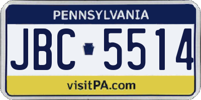 PA license plate JBC5514