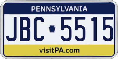 PA license plate JBC5515