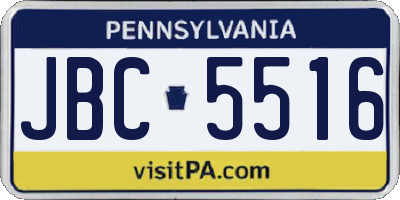 PA license plate JBC5516