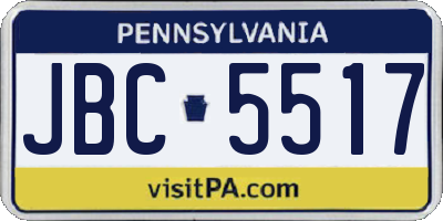 PA license plate JBC5517