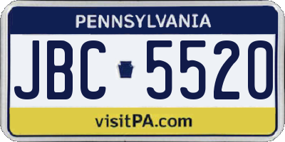 PA license plate JBC5520