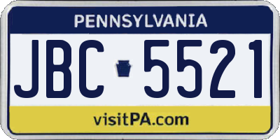 PA license plate JBC5521