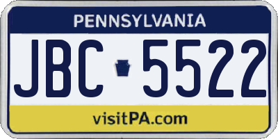 PA license plate JBC5522