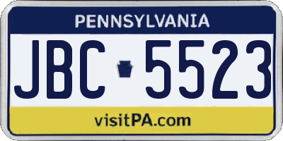 PA license plate JBC5523