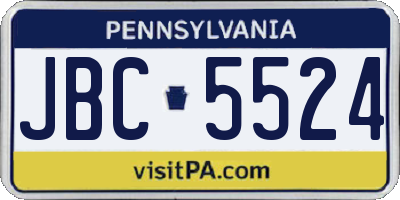 PA license plate JBC5524