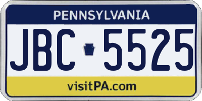 PA license plate JBC5525