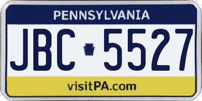 PA license plate JBC5527