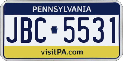 PA license plate JBC5531