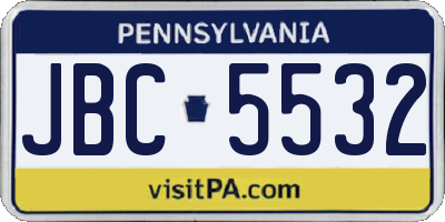 PA license plate JBC5532