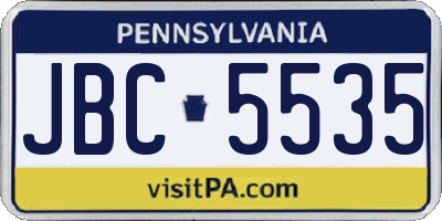 PA license plate JBC5535