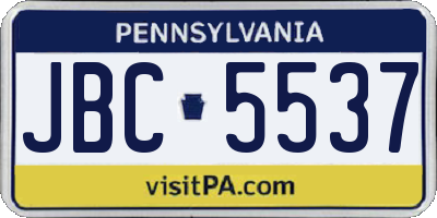 PA license plate JBC5537