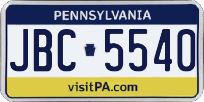 PA license plate JBC5540