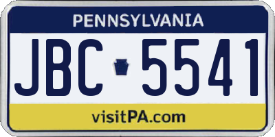 PA license plate JBC5541