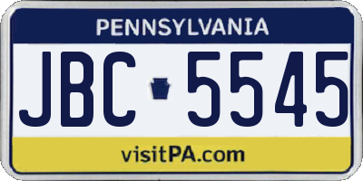 PA license plate JBC5545