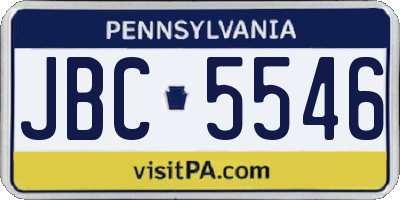 PA license plate JBC5546