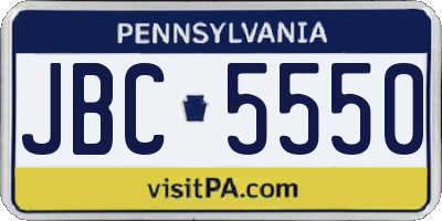 PA license plate JBC5550