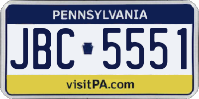 PA license plate JBC5551