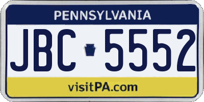 PA license plate JBC5552