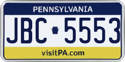 PA license plate JBC5553