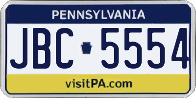 PA license plate JBC5554