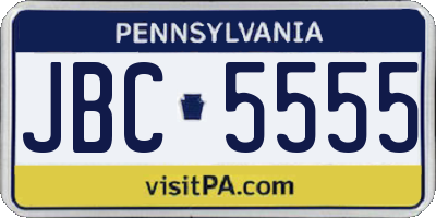 PA license plate JBC5555