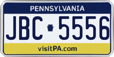 PA license plate JBC5556