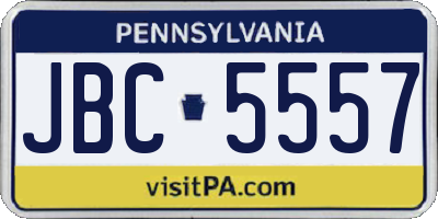 PA license plate JBC5557