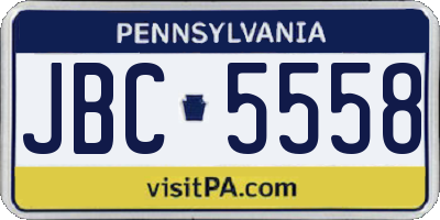 PA license plate JBC5558