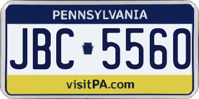 PA license plate JBC5560