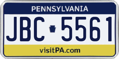 PA license plate JBC5561