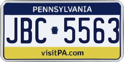 PA license plate JBC5563