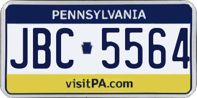 PA license plate JBC5564