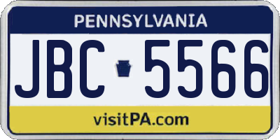 PA license plate JBC5566