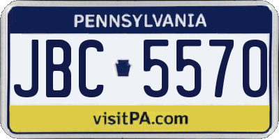 PA license plate JBC5570