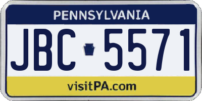 PA license plate JBC5571