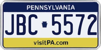 PA license plate JBC5572