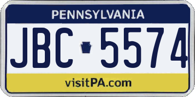 PA license plate JBC5574