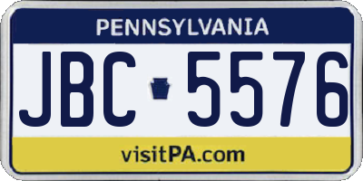 PA license plate JBC5576