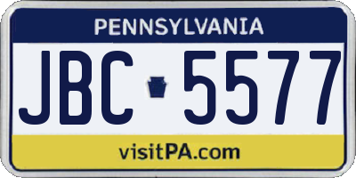 PA license plate JBC5577