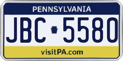 PA license plate JBC5580