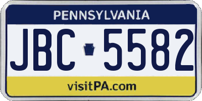 PA license plate JBC5582