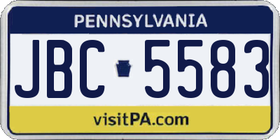 PA license plate JBC5583