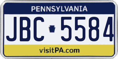 PA license plate JBC5584